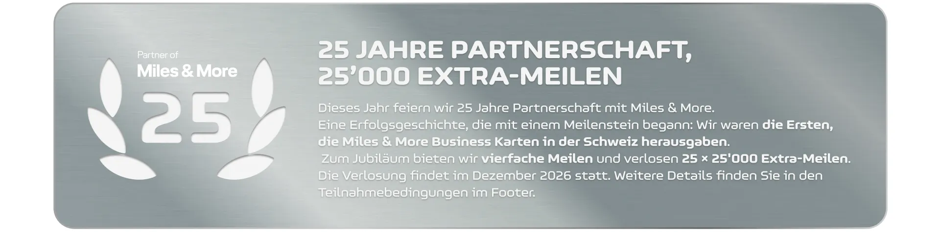 Miles & More - 25 Jahre Partnershaft